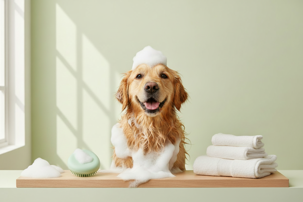 Pet cleaning products collection for dogs and cats