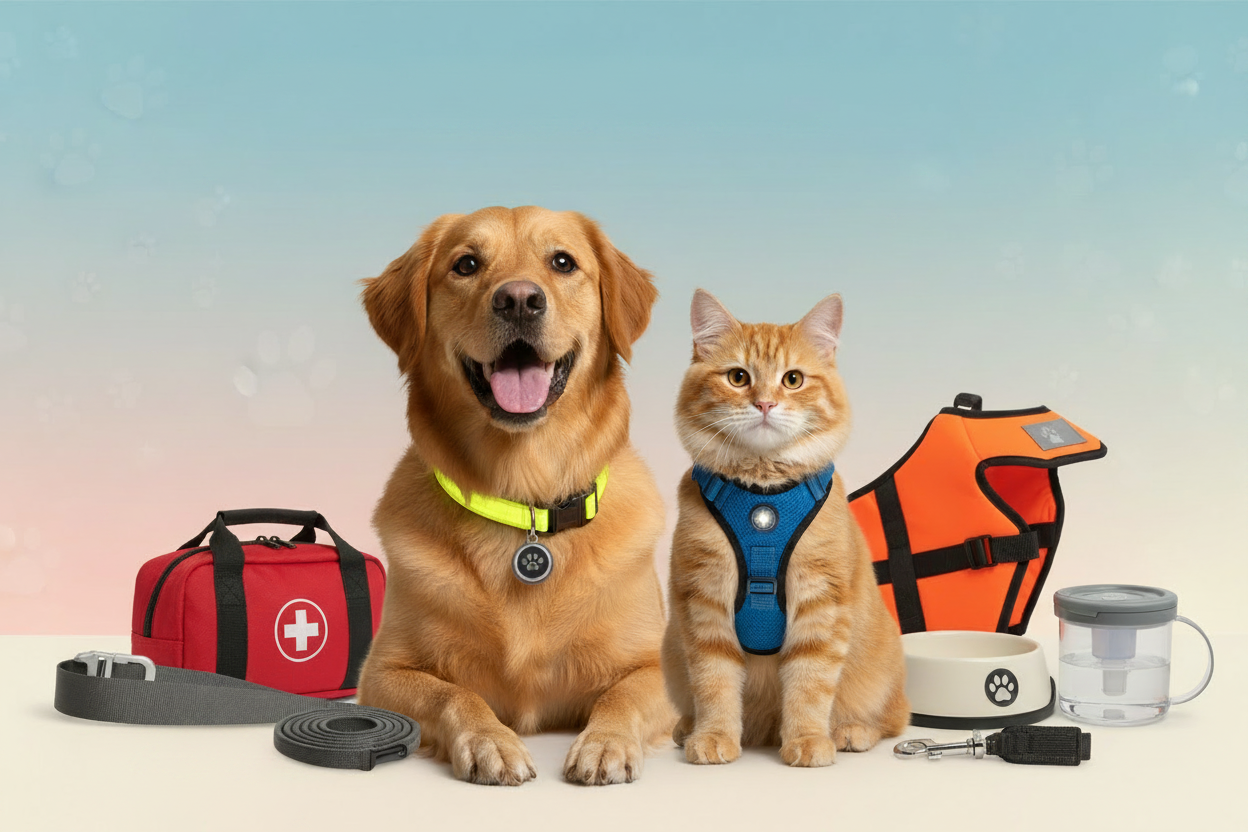 Pet safety products collection for dogs and cats