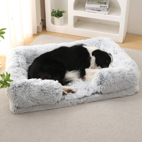 Calming donut pet bed with ultra-soft plush fabric for dogs and cats