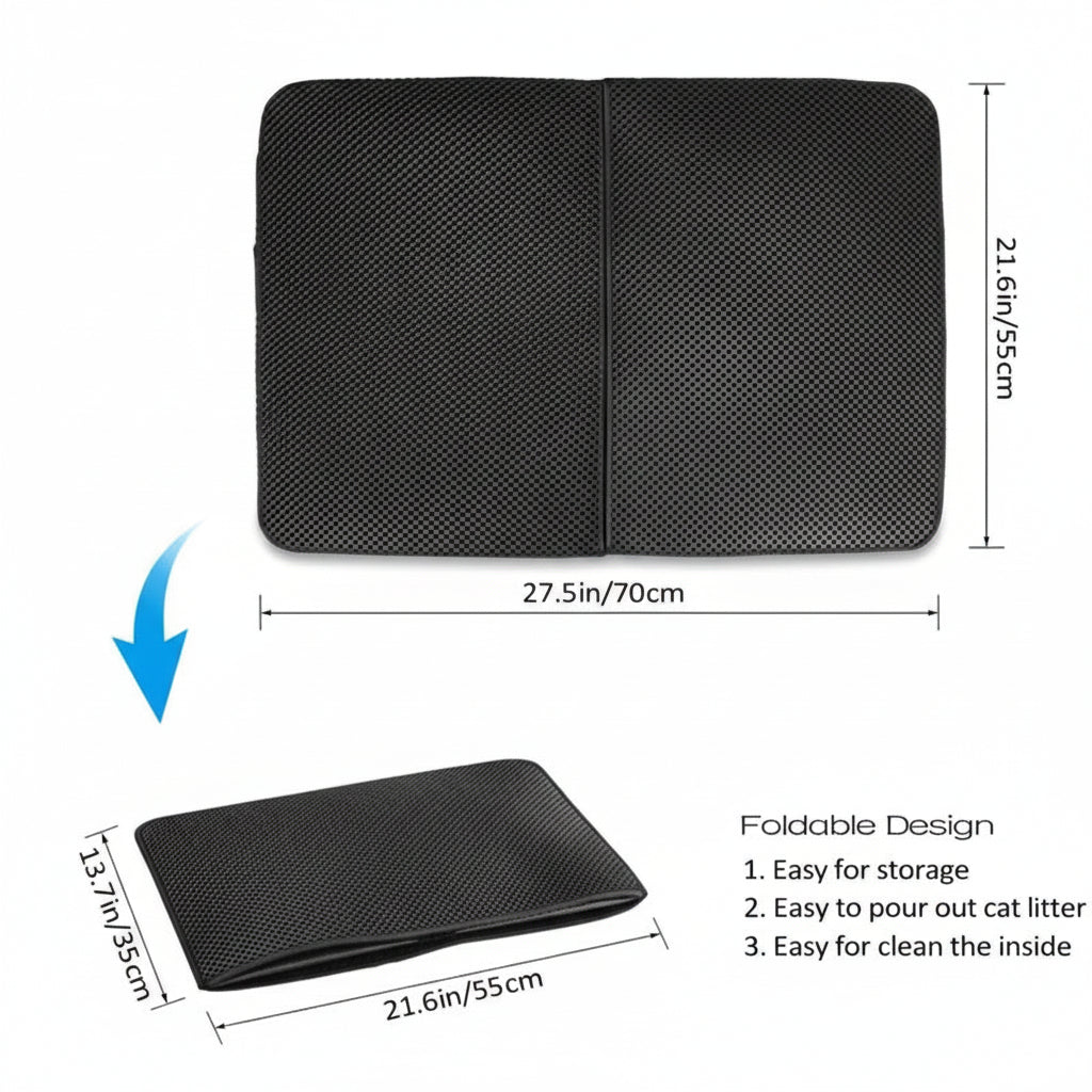 Features of a double-layer waterproof cat litter trapping mat