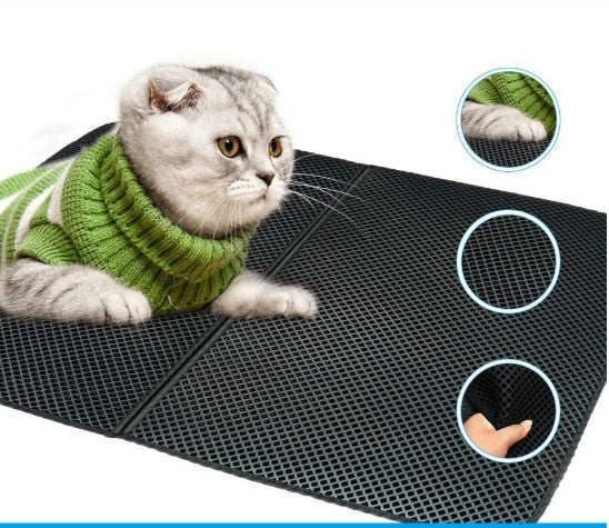 Honeycomb surface design traps loose cat litter effectively