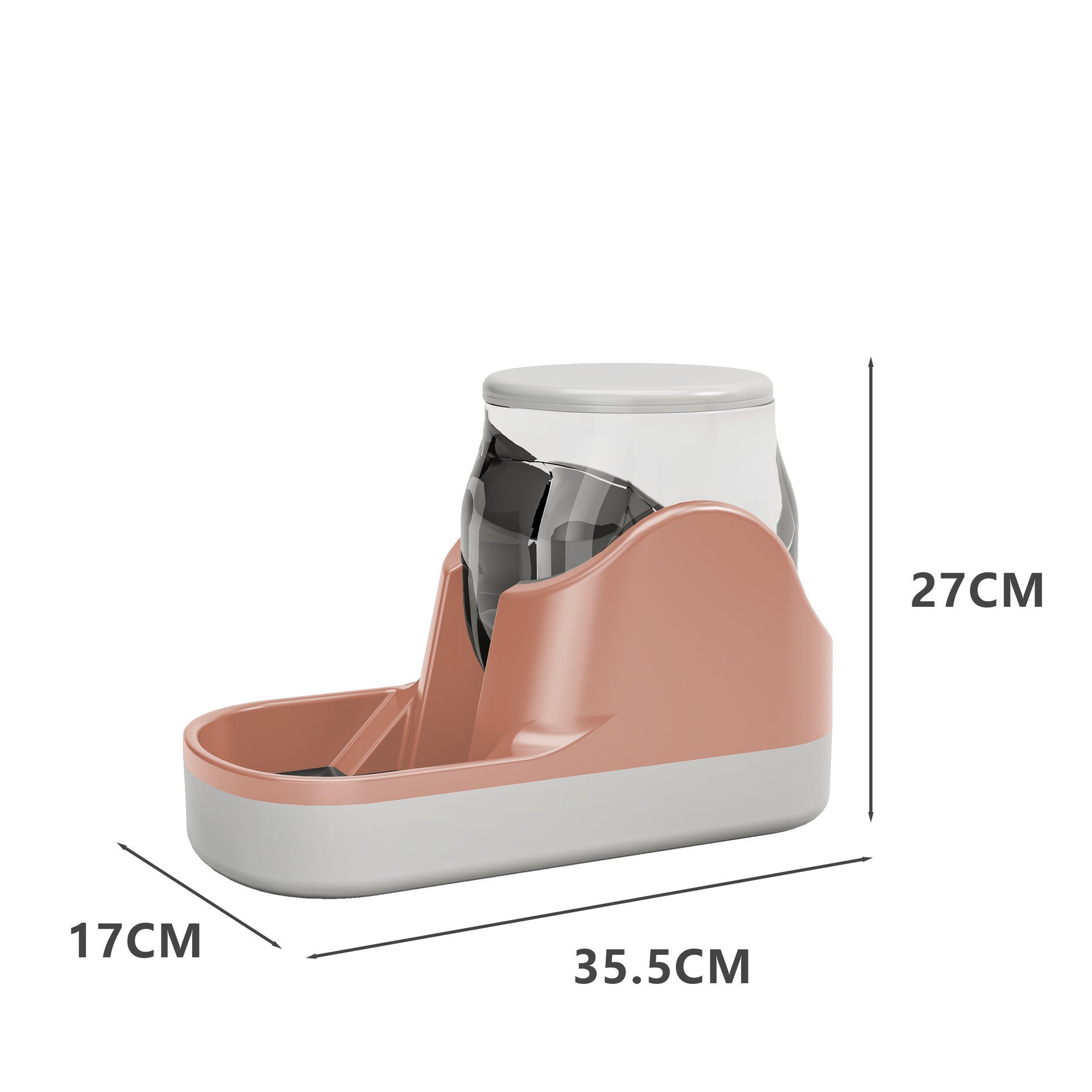 Side view of a BPA-free automatic pet feeder