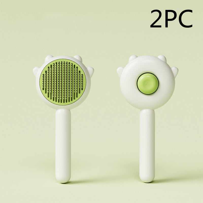 Pet grooming brush available in green colors 2pc