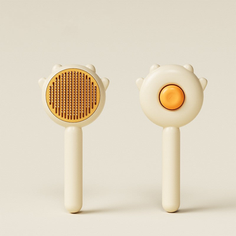 Pet grooming brush available in yellow colors
