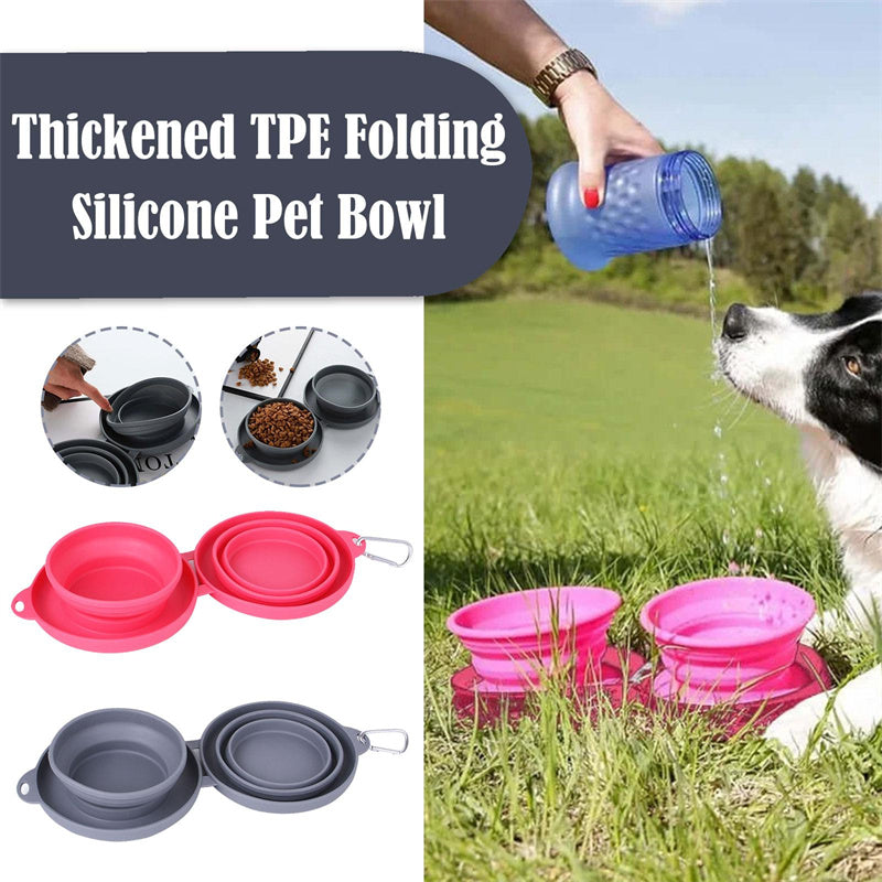Portable travel pet bowl for camping, hiking, and road trips