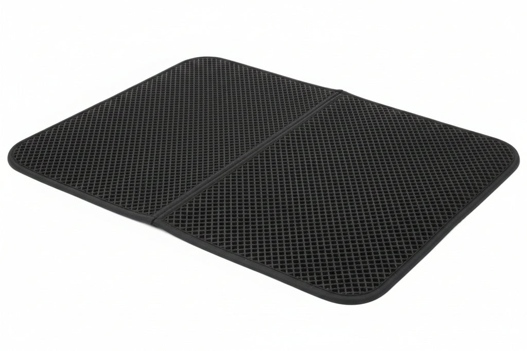 Top view of a waterproof EVA cat litter trapping mat